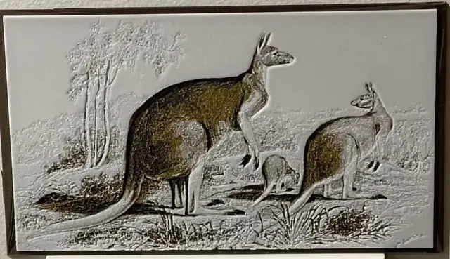 HueForge model: Kangaroos (Macropus Rufus) - Hueforge Print by cyanidesugar