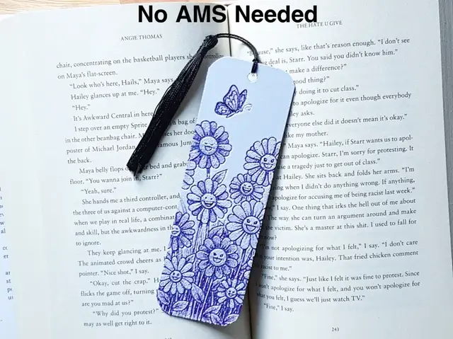 HueForge model: Happy Face Flowers Bookmark, Hueforge. by Dame Jo