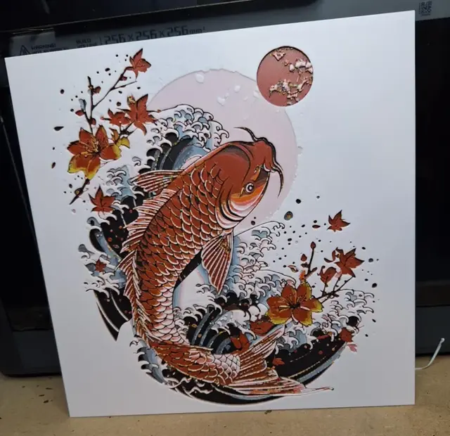 HueForge model: Koi Wave and Moon hueforge - A1 Mini Profile inc by 3dGlow
