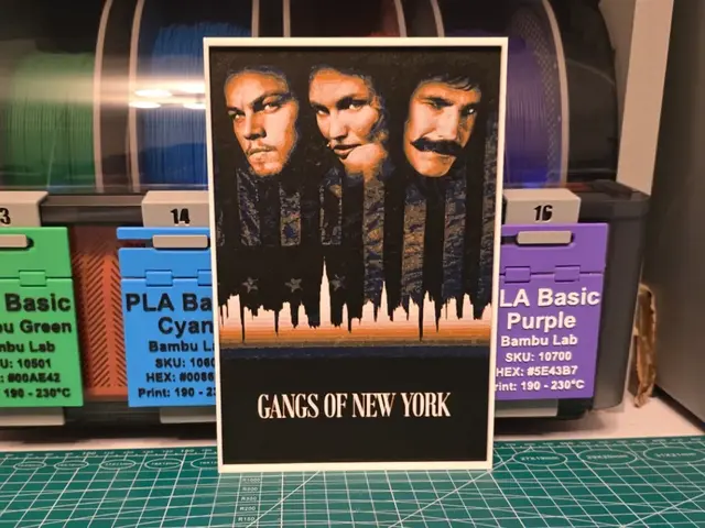 HueForge model: Gangs Of New York Movie Poster - Hueforge Art by Lumpy3D