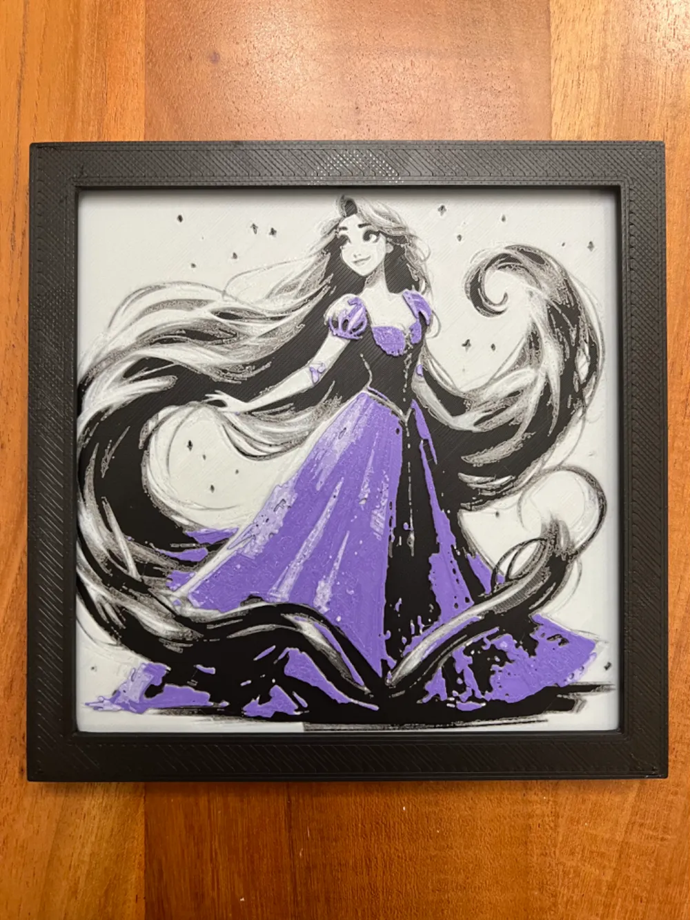 Rapunzel from Tangled by JustBe 3D Printing HueForge model: Rapunzel from Tangled by JustBe 3D Printing