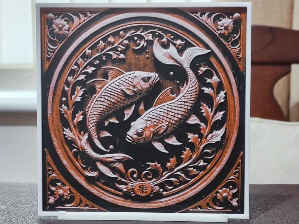 Wood Carving Fish - HueForge 3 Color by BoDad HueForge model: Wood Carving Fish - HueForge 3 Color by BoDad