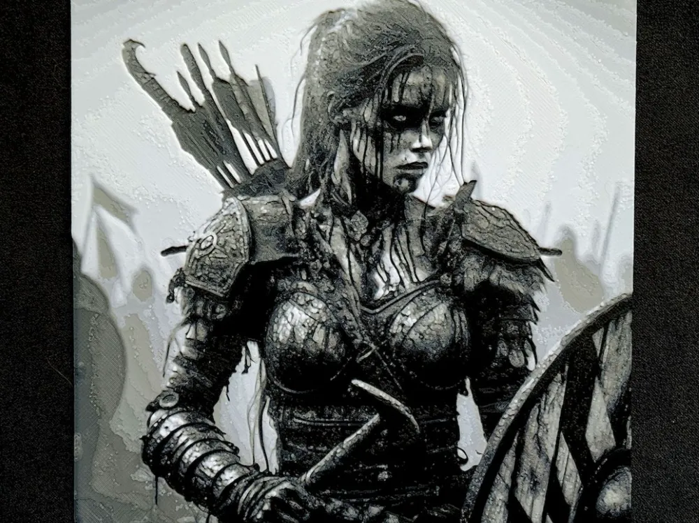 Shieldmaiden HueForge by fD.667 HueForge model: Shieldmaiden HueForge by fD.667