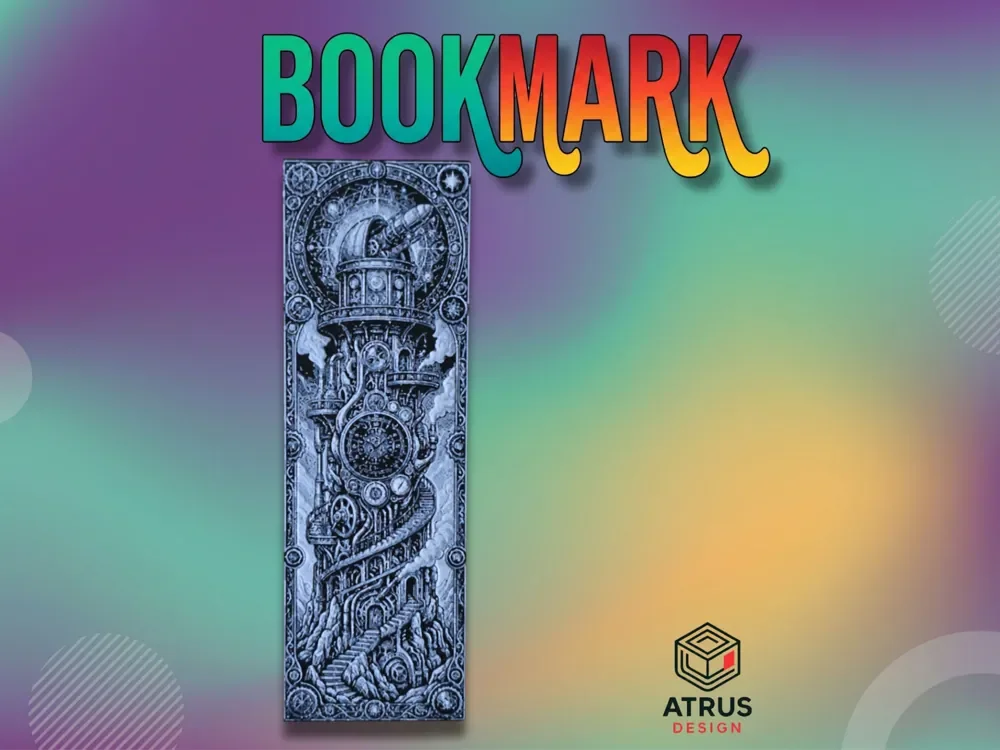 Steam Observatory Bookmark by Atrus Design HueForge model: Steam Observatory Bookmark by Atrus Design