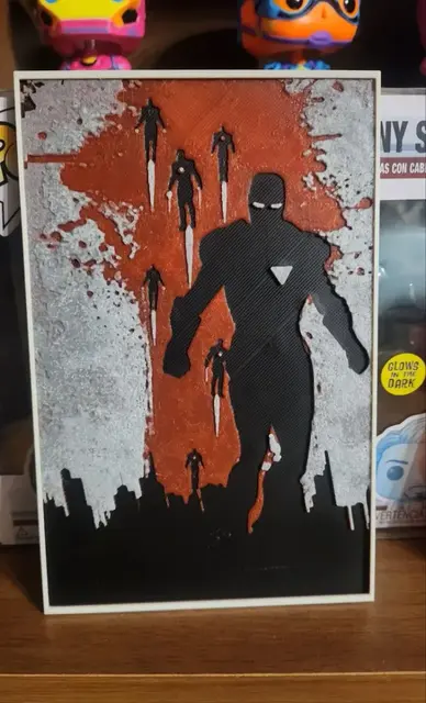 HueForge model: Iron Man Poster Vintage - HueForge by keko