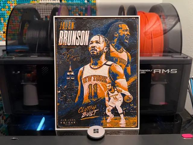 HueForge model: Knicks - Jalen Brunson Player Card HueForge by liv_3d