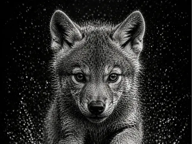 HueForge model: Baby Wolf – Baby Animals Series EASY PRINT by Hueforge Maker