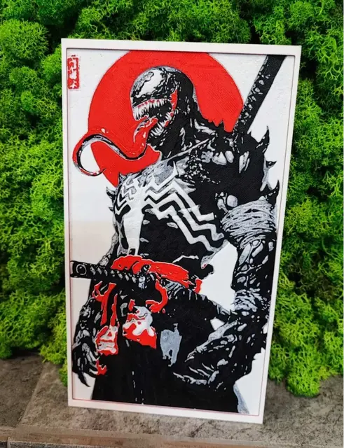 HueForge model: Venom samurai by Garuda3D