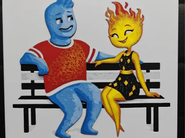 HueForge model: Wade and Ember Elemental by TheHueforgeLady