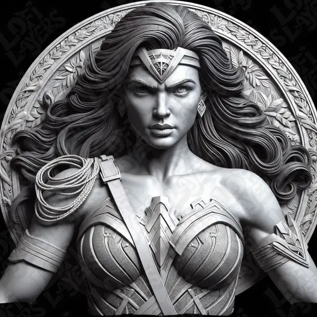 HueForge model: Wonder Woman Relife Style Hueforge by LoFi Layers