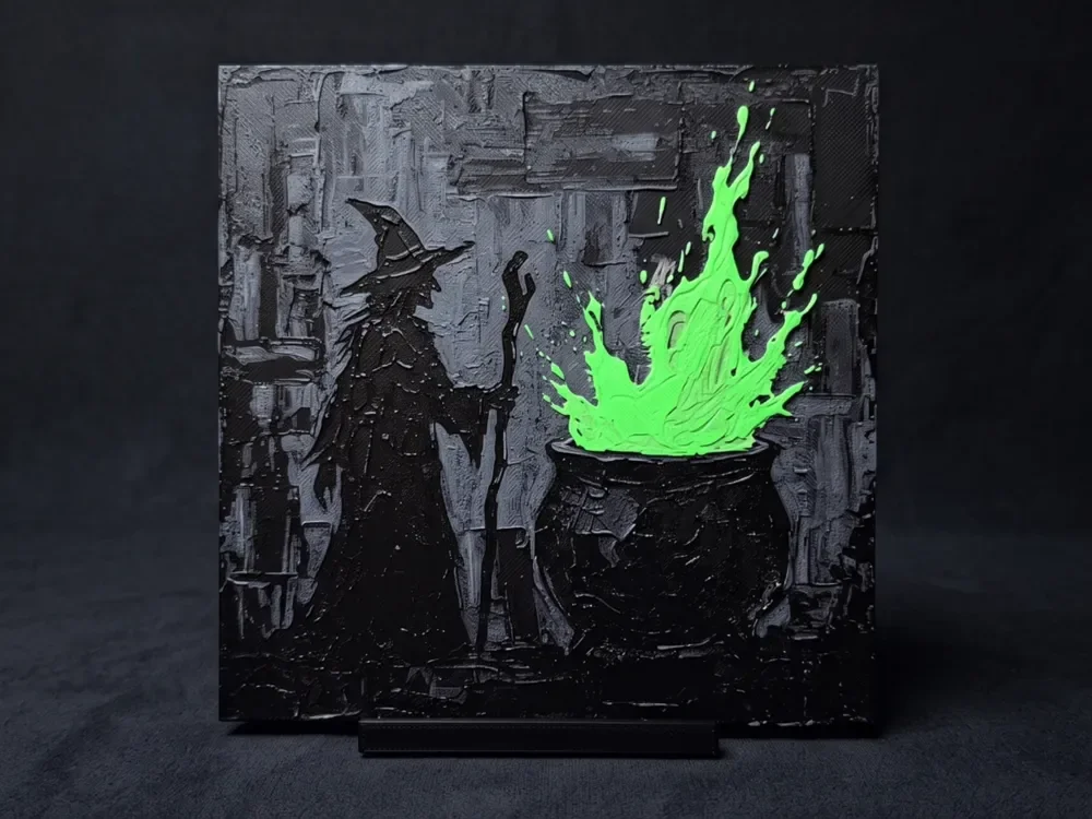 Witches Cauldron - Hueforge Wall Art by LED HueForge model: Witches Cauldron - Hueforge Wall Art by LED