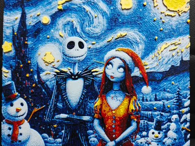 HueForge model: Jack & Sally Christmas Starry Night by TheHueforgeLady