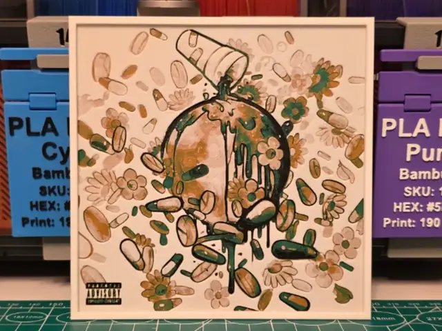 HueForge model: Juice WRLD "Wrld on Drugs" Album - Hueforge Art by Lumpy3D