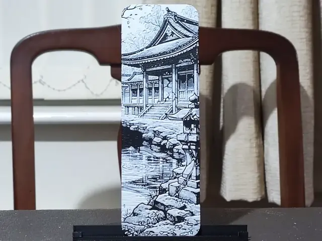 HueForge model: Tranquil Japanese Garden Bookmark - 2 Color by BoDad