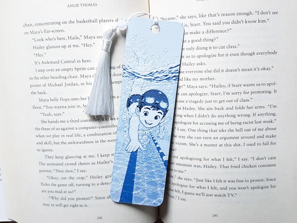 Bookmark, Boy Swimmer by Dame Jo HueForge model: Bookmark, Boy Swimmer by Dame Jo