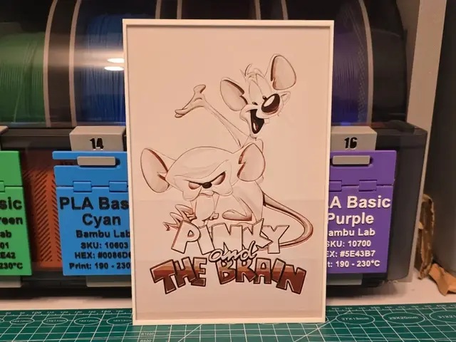HueForge model: Pinky and the Brain Series Poster - Hueforge Art by Lumpy3D