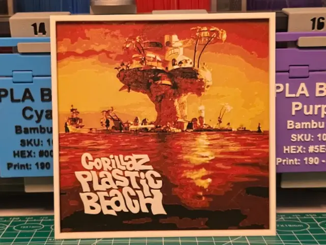 HueForge model: Gorillaz "Plastic Beach" Album - Hueforge Art by Lumpy3D