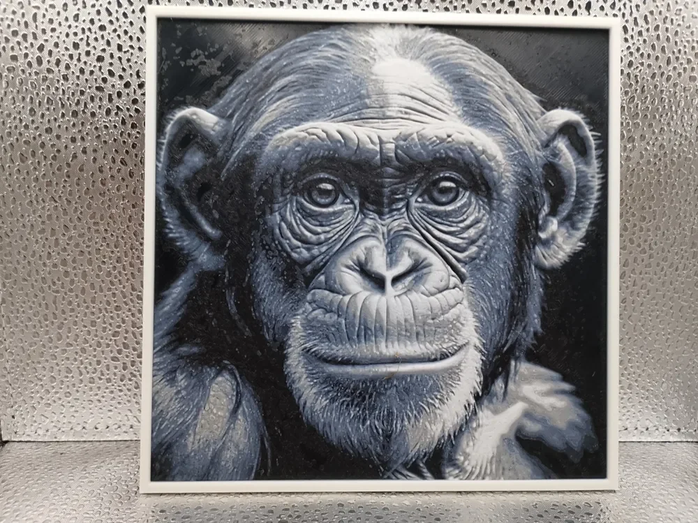 Chimpanzee – Hueforge by Borishotch Industries HueForge model: Chimpanzee – Hueforge by Borishotch Industries