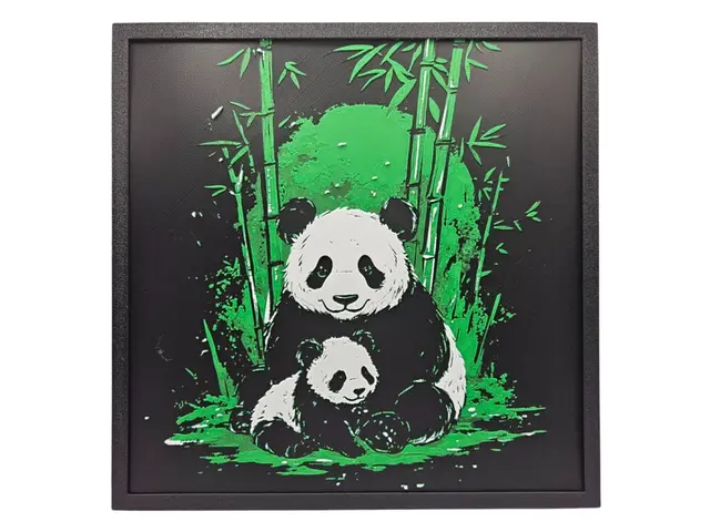 HueForge model: Bamboo Pandas by BusyKikiBee