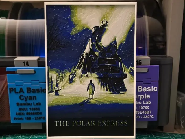 HueForge model: The Polar Express Movie Poster - Hueforge Art by Lumpy3D