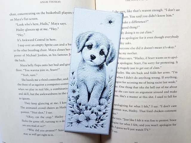 HueForge model: Bookmark, Sweet Cute Puppy by Dame Jo