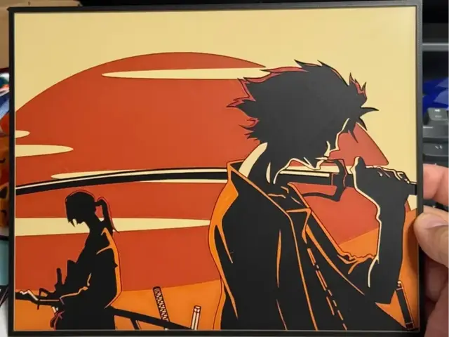 HueForge model: Samurai Champloo - Mugen Jin Sunset - Hueforge by Strata Prints