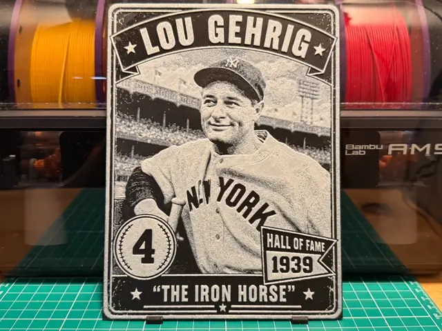 HueForge model: Lou Gehrig Vintage Baseball Card by liv_3d