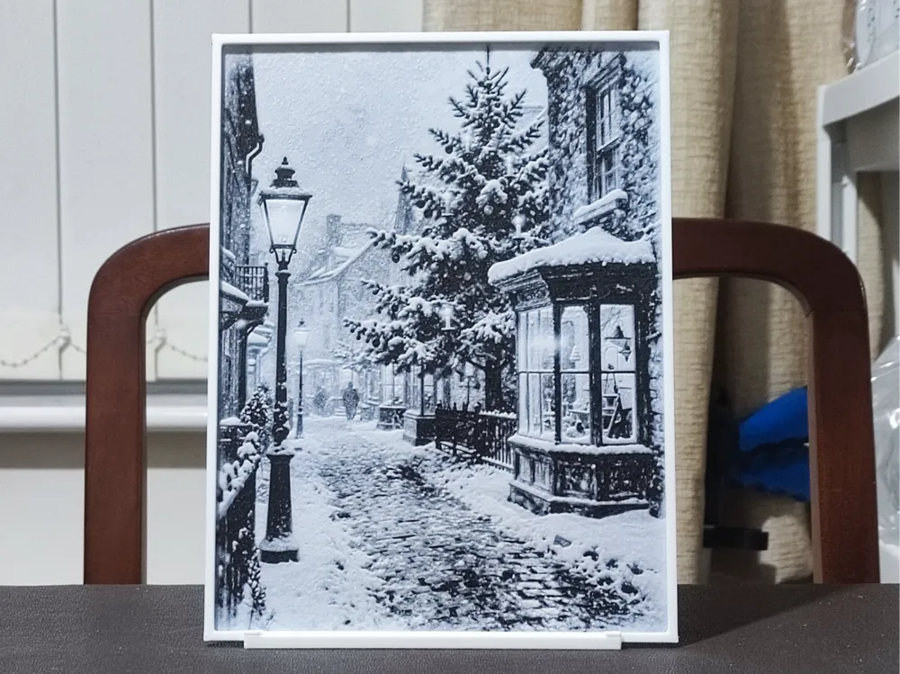 A Winter Street - 2 Color HueForge by BoDad HueForge model: A Winter Street - 2 Color HueForge by BoDad