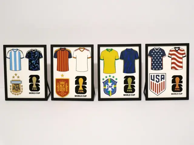 HueForge model: World Cup Nations Set (USA, ESP, BRZ, ARG) by Freshly Printed 3D
