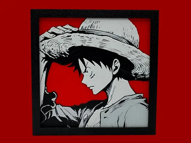 HueForge model: Monkey D Luffy - One Piece - 4 Color Collection by Canadian Gamer