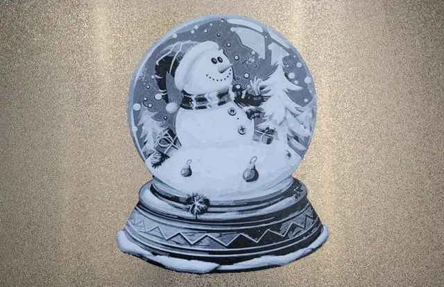 HueForge model: Snowman in a snow globe - Hueforge 120x148 by Vincent111
