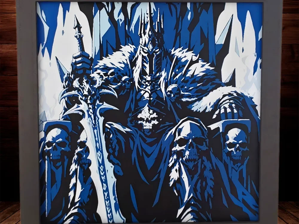 Lich King - World of Warcraft - 4 Colours by Side Quest Hues HueForge model: Lich King - World of Warcraft - 4 Colours by Side Quest Hues
