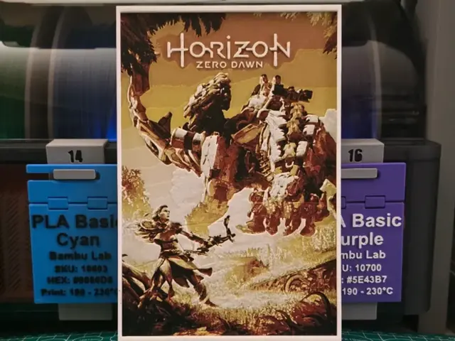 HueForge model: Horizon Zero Dawn Poster - Hueforge Art by Lumpy3D