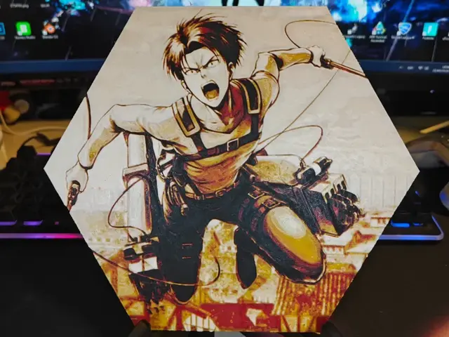 HueForge model: Hueforge Levi (Attack on Titan) honeycomb mode by JGz3DMaker