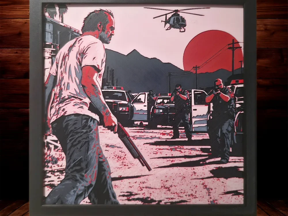 "Thanks Trevor"- Trevor Philips - GTA V Tribute 4c by Side Quest Hues HueForge model: "Thanks Trevor"- Trevor Philips - GTA V Tribute 4c by Side Quest Hues