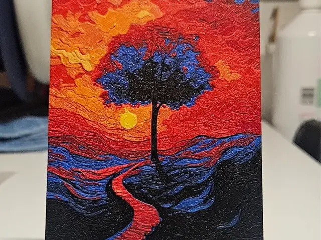 HueForge model: Art tree with river by Mano's 3d_Art