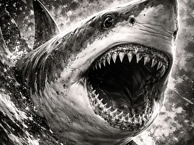 HueForge model: Ferocious Shark – Black and White Animal Series by Hueforge Maker