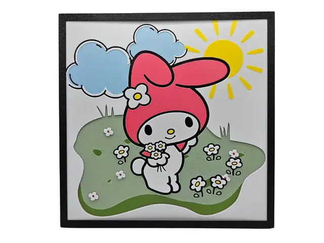 HueForge model: My Melody in Flowers by BusyKikiBee