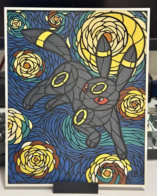 HueForge model: Umbreon Stained Glass by Strata Prints