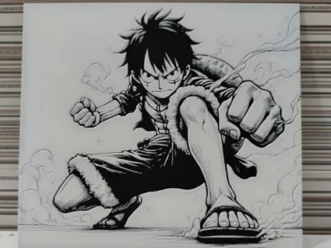 Hueforge - Monkey D. Luffy in Action by Litolunar HueForge model: Hueforge - Monkey D. Luffy in Action by Litolunar