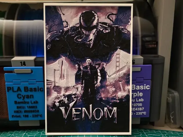 HueForge model: Venom Movie Poster - Hueforge Art by Lumpy3D