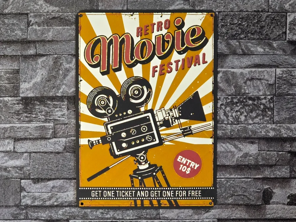 Hueforge Vintage Retro Movie 4 colors by StefBull85 HueForge model: Hueforge Vintage Retro Movie 4 colors by StefBull85