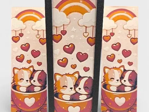 HueForge model: Love Hugs 50mm x 150mm bookmark by MythicHue's