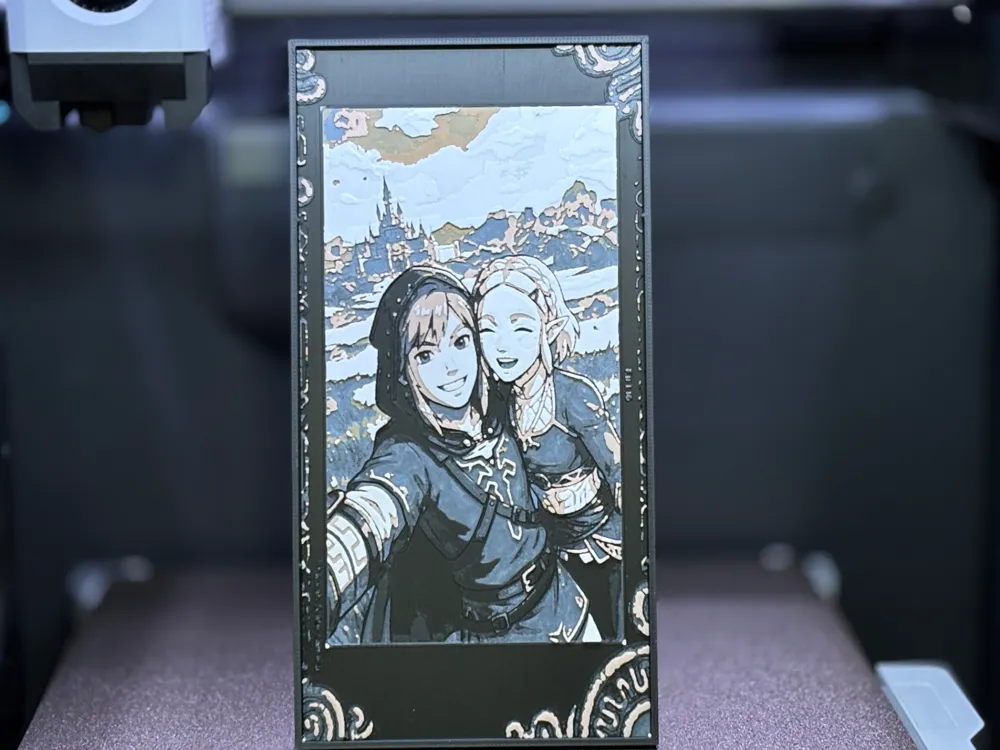 Link & Zelda Selfie | Breath of the Wild HueForge by Hush | PixelFF HueForge model: Link & Zelda Selfie | Breath of the Wild HueForge by Hush | PixelFF