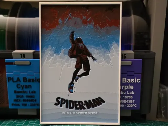HueForge model: Spider-Man Into the Spider-Verse - Hueforge Art by Lumpy3D