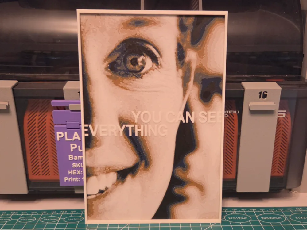 You Can See Everything Movie Poster - Hueforge Art by Lumpy3D HueForge model: You Can See Everything Movie Poster - Hueforge Art by Lumpy3D