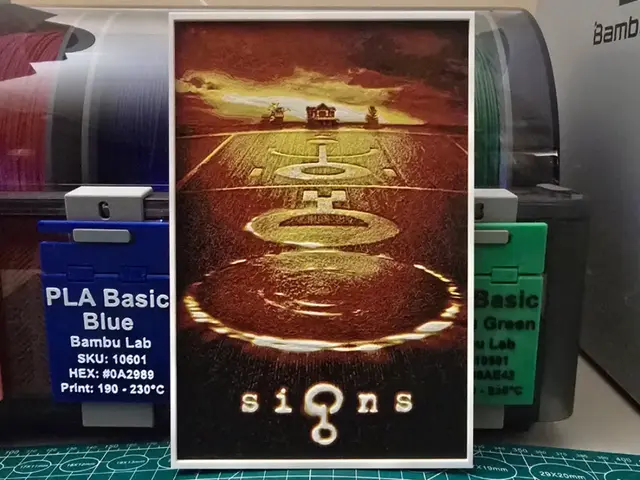 HueForge model: Signs Movie Poster - Hueforge Art by Lumpy3D