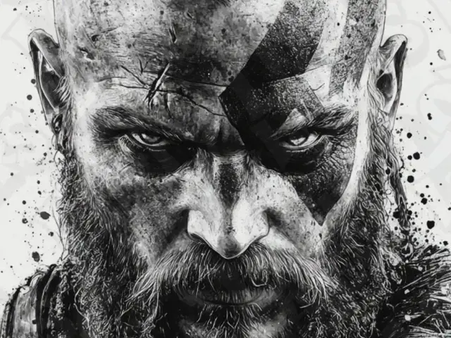 HueForge model: Viking Male 200x400 B&W Hueforge by LoFi Layers
