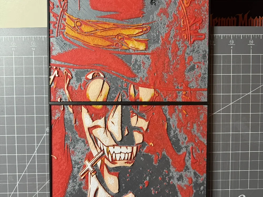 Hueforge poster 8x16 of Alucard from Hellsing by SBC Creations HueForge model: Hueforge poster 8x16 of Alucard from Hellsing by SBC Creations