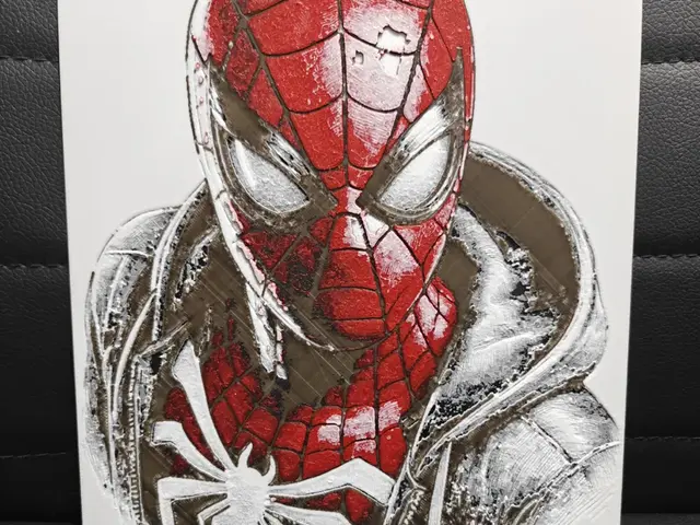 HueForge model: Spiderman Close-up by TheHueforgeLady